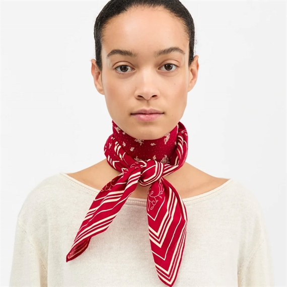 Skall Studio Classic 90x90 Tørklæde, Fiery Red/Light Cream 